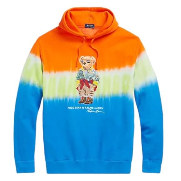 Polo Ralph Lauren Voyager Bear Tie-Dye Fleece Hoodie Men's Size Medium - Picture 4 of 5